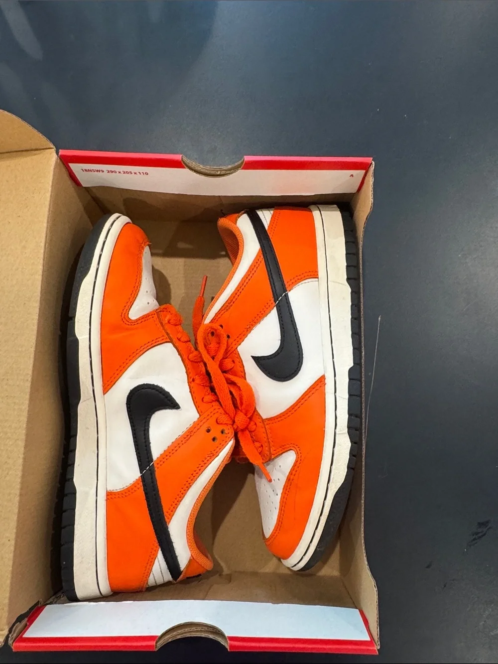 Nike Kids Orange, White & Black Low-Top Sneakers